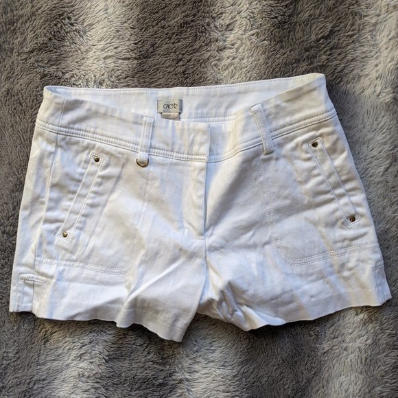Cache Pants - Cache White & Gold Cotton Spandex  Shorts Size 4